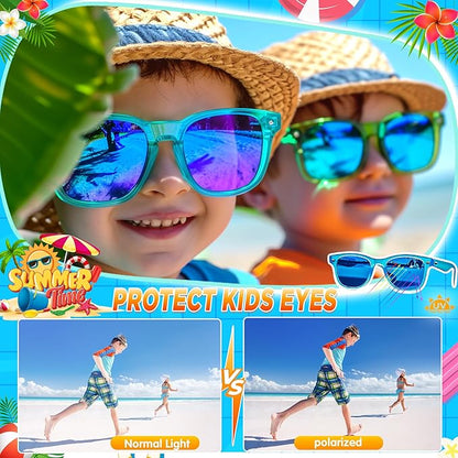 GIFTINBOX Kids Sunglasses Bulk, 16Pack Translucent Sunglasses For Kids Boys Girls Age 3-8, Great Gifts for kids, Birthday Party,Beach, Pool Party Favor