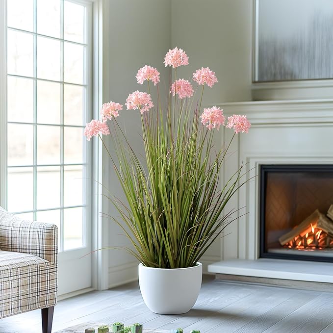 36in Lifelike Artificial Tall Grass Plant with 9 Lifelike Dandelion Flower and Non-Toxic,odorless Fake Tall Frass Plant Fake Plants for Indoor Decoration,Home Decor