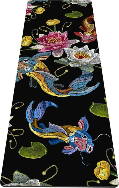 nuveti Yoga Mat Print Extra Thick TPE Non Slip Fitness Exercise Mat with Carrying Bag,72"x24" Extra Thick 6MM Exercise & Workout Mat for Yoga, Pilates Fitness and Floor Exercises