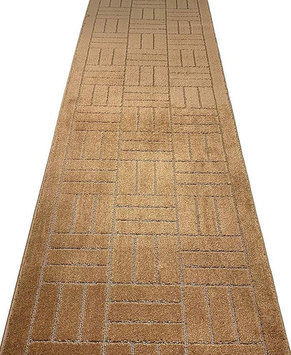 12 ft Long Non-Slip Brownish Beige Hallway Kitchen Runner Rug, 2'2" X 12' Washable Carpet Runner Rugs-Rubber Backed, Custom Size Floor Mat for Stairs Bedroom Bathroom Entryway