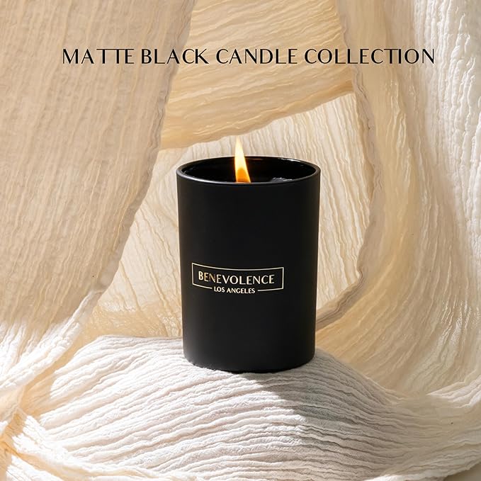 Benevolence LA Black Berries (Baies) Scented Candle | Soy Candles, Black Candle for Home | Gifts for Women and Men | Home Fragrance | Aromatherapy | Bathroom Freshener | 10oz