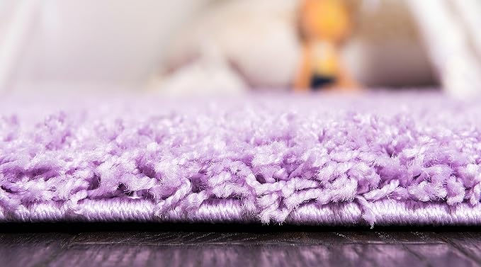 Unique Loom Solid Shag Collection Area Rug (2' 6" x 19' 8" Runner, Lilac)