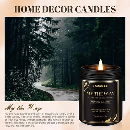 My The W.ay Hotel Candle, 9 oz Scented Candles for Home Soy Candle Wax, Inspired by The One Hotels, Luxury Long Lasting Aromatherapy Jar Candle Gifts for Men Women
