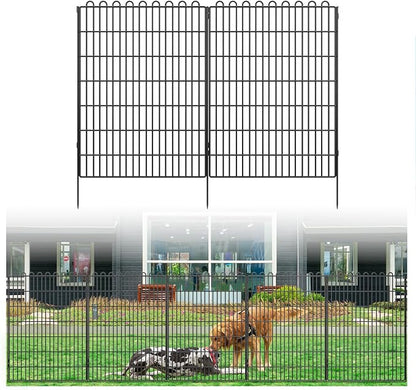 Decorative Garden Fence 10 Panels 23.6 ft(L) X 40 in(H) Animal Barrier for Yard, Patio, Garden Borders, No-Dig Outdoor Fencing with Rustproof Metal Panels, Temporary Ground Stakes for Dogs, Rabbit