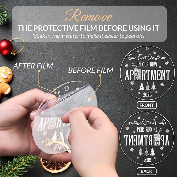 Our First Christmas in Our New Apartment 2025 Xmas Ceramic Ornament - Apartment Decor House Warming Gifts 1st Apartment Christmas Ornament Idea for New House Housewarming Couple & Family Xmas Gifts