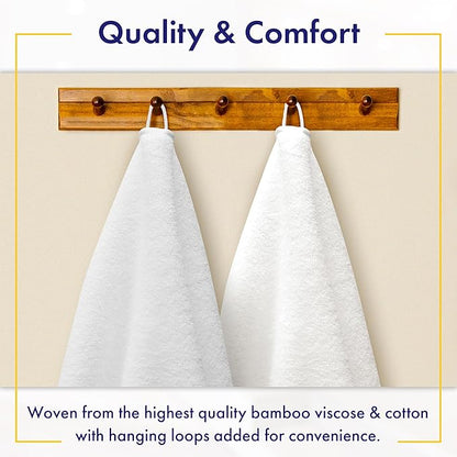 Ultra Soft & Plush Viscose from Bamboo Bath Sheets - 700 GSM Pack of 2 - Extra Large 70x35 in - Super Absorbent & Quick Drying (White)