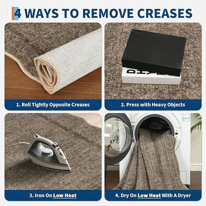 GarveeHome Scalloped Washable Area Rug 4x6 Small Entryway Rug Non Slip Modern Soft Accent Rugs for Bedroom Nursery Low Pile Stain Resistant Carpet for Office, 4 ft x6 ft