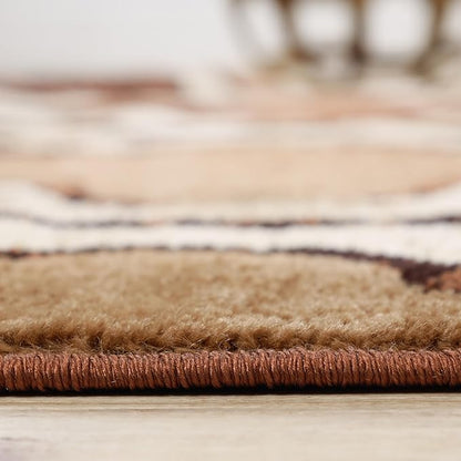 Superior Indoor Small Area Rug, Jute Backed, Perfect for Living/ Dining Room, Bedroom, Office, Kitchen, Entryway, Modern Geometric Trellis Floor Decor, Viking Collection, 4' x 6', Brown