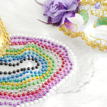 YAXINRUI 150PCS Mardi Gras Beads, Party Beads Necklaces for Mardi Gras, Christmas, St. Patrick's Day, Beads Party Favors Throw Bead Accessories in 10 Colors