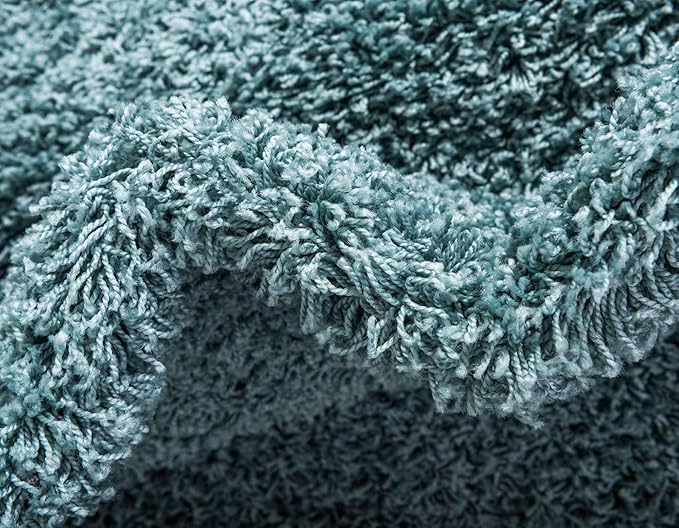 Unique Loom Solid Shag Collection Area Rug (2' 6" x 19' 8" Runner, Light Slate Blue)