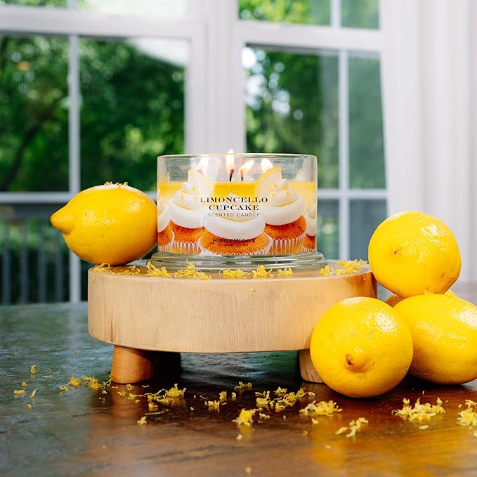 HomeWorx by SLATKIN + CO. Candle- Limoncello Cupcake, 18 oz. Premium Scented Candle - 30-55 Hours Burn Time