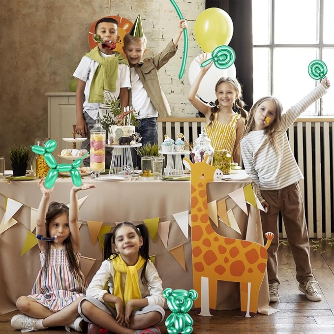Metallic Green Long Balloons Premium 260 Twisting Animals Magic Balloons for Birthday Kids Wedding Party Supply 100pcs