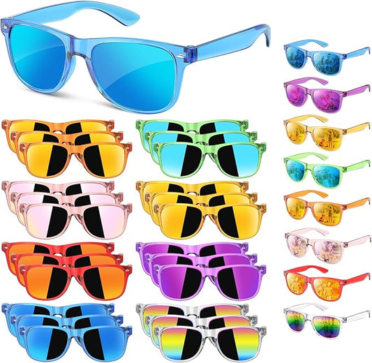 Sumsun Kids Sunglasses Bulk Party Favors, Boys Girls Sunglasses for Kids Age 3-8, UV400 Neon Glasses for Kid Pool Birthday