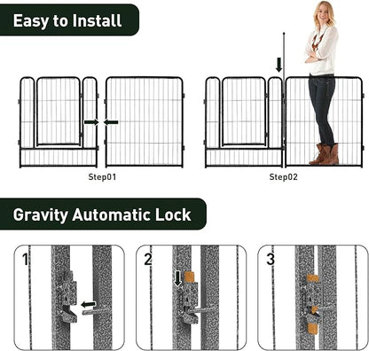 mestyl Dog Playpen, 40" Height 16 Panels Outdoor Pet Play Pen, Big Dog Exercise Play Pen for Large/Medium/Small Dogs, Foldable Puppy Pen for Indoor, Camping, RV, Anti-Rust Paint Finish, Quick Install