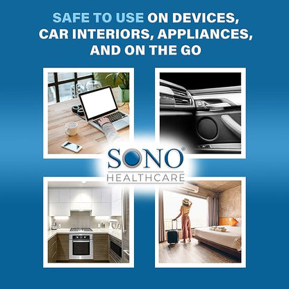 SONO Disinfecting Wipes - Alcohol-Free, No Bleach, Medical-Grade I Multi-Surface Cleaning for Home, School, Office, Hospital, Gym I Gentle on Electronic Devices I Everyday Use I 80 CT