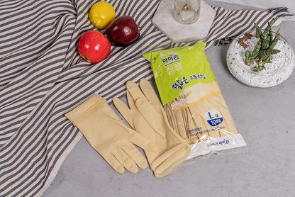 MAMISON 10 Pack Simple and Short Hands Gloves, Reusable Non-Slip Rubber Gloves Large Size