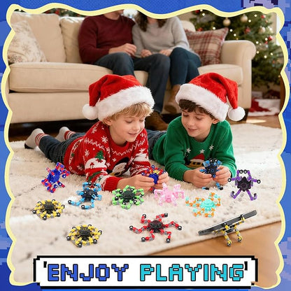 24PCS Transformable Fidget Spinners,Valentines Day Gifts for Kids, Valentines Fidget Party Favors,Sensory Bulk Robot Fidget Stress Relief Toys for Kids Boys Girls 8-12,Valentine's Fidget Toys for Kids