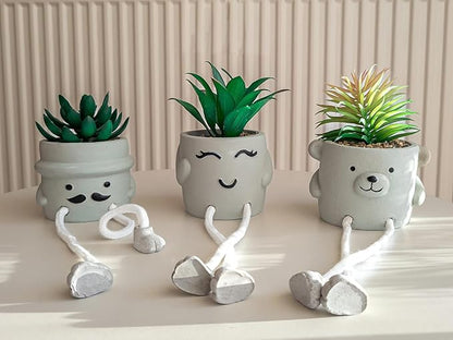 OLEEK Small Fake Plant Office Desk Decor - Desk Plants for Office Decorations for Work - Decorative Plants Decor - Funny Office Decor for Women - Fake Succulents Plants Artificial Home Decor Shelf