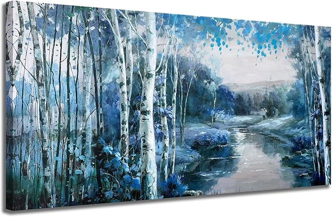 Arjun Tree Wall Art Canvas for Living Room Landscape Picture Nature Forest Painting Bedroom, Large Artwork Textured Framed Home Office Wall Décor 48"x24"