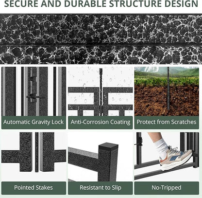 Dog Playpen Metal Dog Fence Outdoor for Yard 32" Height 48 Panels Portable Dog Pen Pet Kennel for RV Camping(Black-Silver)