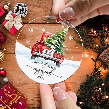 Our First Christmas in Our New Apartment 2025 Xmas Ceramic Ornament - Apartment Decor House Warming Gifts 1st Apartment Christmas Ornament (Engaged Ornament 2)