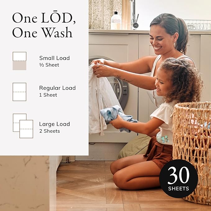 Laundry Sheets | Laundry Detergent Sheets For Washing Clothes | Home Essentials & Travel Essentials | Easy To Use | Plant-Based | Lux Linen Scent | 30 Pieces