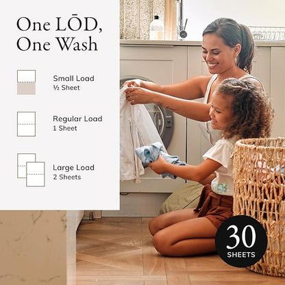 Laundry Sheets | Laundry Detergent Sheets For Washing Clothes | Home Essentials & Travel Essentials | Easy To Use | Plant-Based | Lux Linen Scent | 30 Pieces