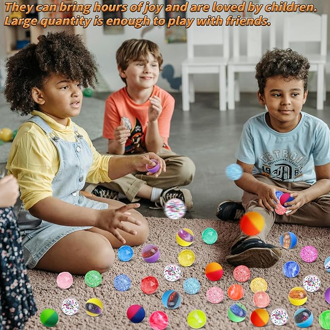 144 Pcs Bouncy Balls Bulk 32mm Bounce Balls 6 Styles High Bouncing Balls Toys for Kids Party Favors Birthdays Gift Classroom ssorted Colorful High Bouncing Ball for Boys Gilrs Birthday Carnival Prizes