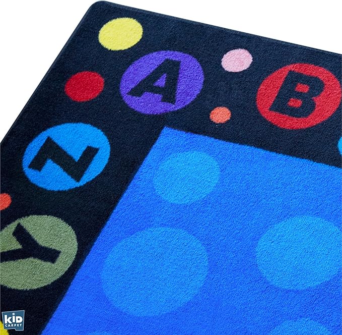 Alphabet Bubbles Classroom Rug 4' x 6' Rectangle, Educational Classroom Rug, Kids Learning Play Mat | Area Rug for Bedroom or Playroom