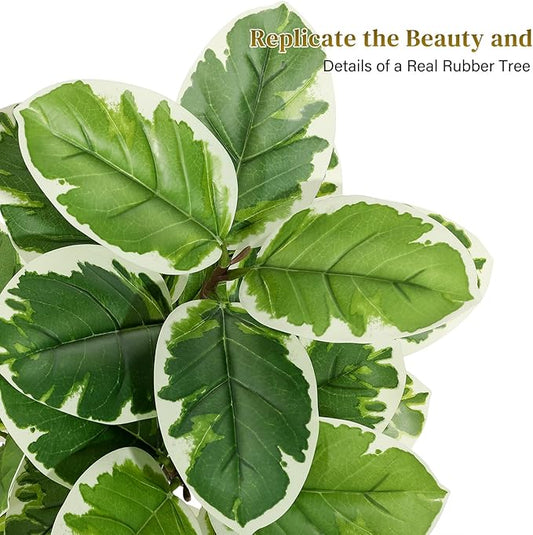 Garvee Fiddle Leaf Fig Tree Artificial Indoor, Faux Floor Plant, 6FT Tall Fake Plant with Planter and Pebbles, Artificial Trees for Home Decor Indoor,Tall Fake Tree for Housewarming