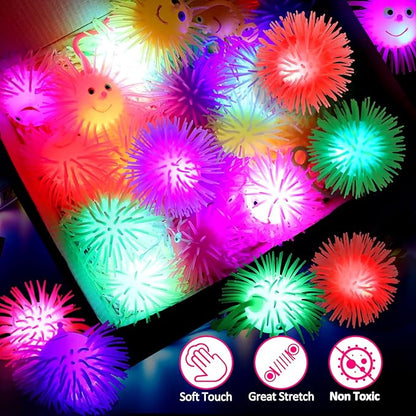 24 PCS Light Up Balls Valentines Day Gifts for Kids Light Up Party Favors for Kids Classroom Valentines Goodie Bags Stuffers Prizes LED Puffer Balls Pinata Bulk Toys New Year Eve Party Supplies
