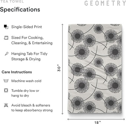 GEOMETRY Kitchen Tea Towels - Quick Dry Microfiber Dish Towels for Kitchen Linen Breeze, 18" x 30" 2 Pack
