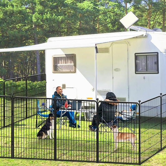 Dog Playpen 40 inch 10 Panels Indoor Dog Pen for Large/Medium/Small Dogs Heavy Duty Metal Dog Fence Outdoor for Yard, Puppy Playpen with Door Portable Pet Fence for RV Camping Yard