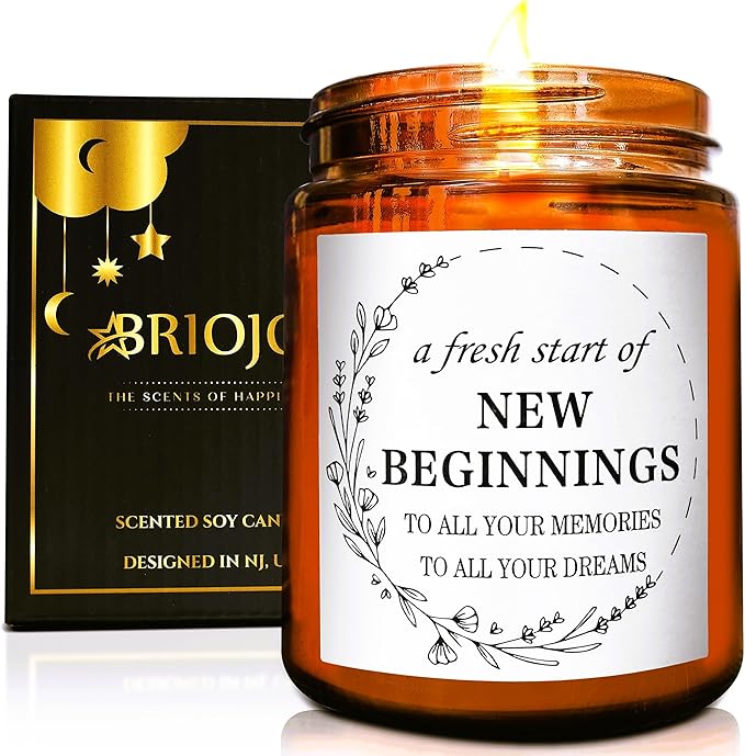 Gifts for New Beginnings - Housewarming New Home Gifts for Friends - House Warming Party Decor - Gift for Retirement, New Job, Coworker Leaving - Relaxing Candles for Women Stress Relief