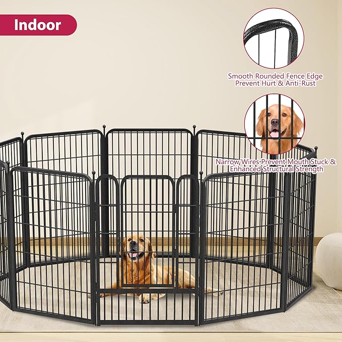 Dog Playpen 32" Height 32 Panels Portable Pet Fence Outdoor for Yard Indoor Dog Pen Outdoor for Medium/Small Animals, Large Pet Puppy Playpen Heavy Duty Pet Fence for RV Camping, Yard