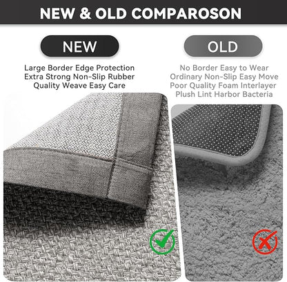Washable Area Rug 5x7 Large Jute Like Rug for Living Room, Soft Non Slip Rugs Carpet for Dining Room Bedroom Cotton Boho Woven Braided Rugs Home Office Decor, Grey