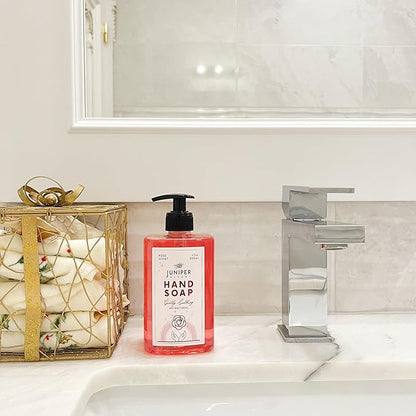 Antibacterial Hand Soap with Pump, Rose Scent, Liquid Hand Soap 17 Fl Oz (Pack of 6)
