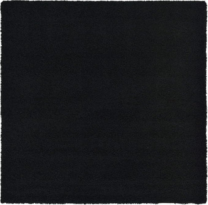 Unique Loom Solid Shag Collection Area Rug (8' Square, Jet Black)