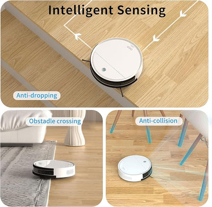 OKP K5 Robot Vacuum Cleaner, No Tangled Hair, Super Thin, 2500pa Suction, Cleaning Schedules, Self-Charging, Robotic Vacuums with Wi-Fi/App/Alexa Control, Ideal for Pet Hair Carpets Hard Floors