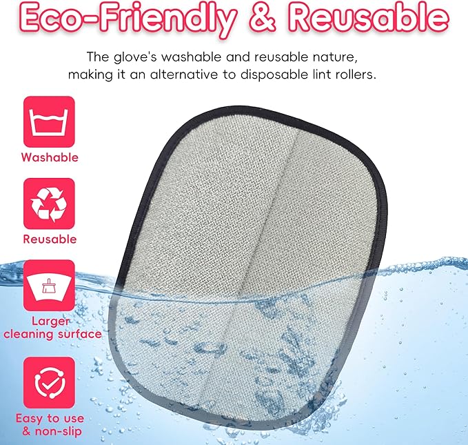 Thickened Ectrostatic Pet Hair Removal Glove, Magic Brush Pet Hair Remover Tool for Cat & Dog, Upgraded Reusable Pet Hair Gloves for Couch, Clothing, Carpet & Car Seat, Cat Grooming Gloves