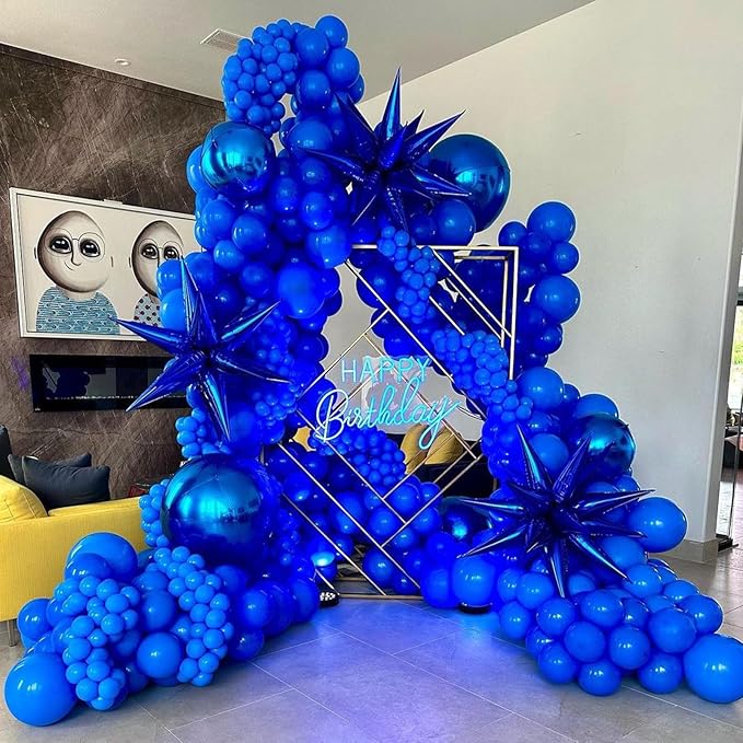 Blue Balloons 12 Inch, 50Pcs Dark Blue Balloon Kit Royal Blue Latex Balloons Matte Blue Helium Party Balloons for Boys Birthday Wedding Baby Shower Gender Reveal Graduation Party Decorations