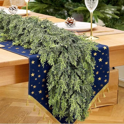6FT Lifelike Cedar Christmas Garland,Artificial Realistic Faux Green Cedar Pine Garland,Thick and Lush,Soft Bendable, for Home Fireplace Indoor/Outdoor Christmas Holiday Party Decorations
