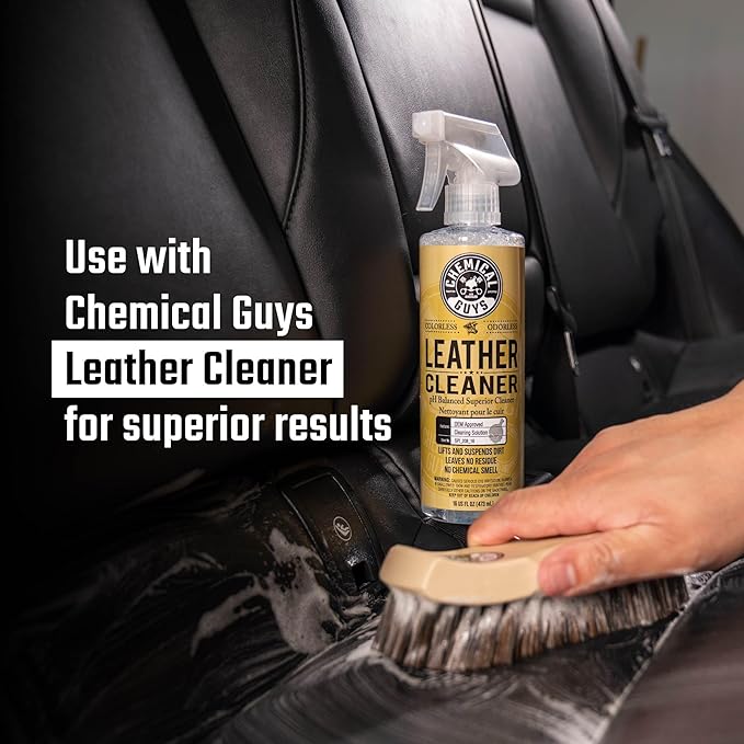 Chemical Guys Acc_S95 Long Bristle Horse Hair Leather Cleaning Brush for Car Interiors, Furniture, Sneakers, Boots, and More (Works on Natural, Synthetic, Pleather, Faux Leather) (Pack of 12)