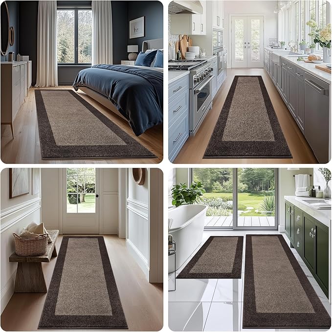Washable Area Rug 48" x 72", Non Slip Kitchen Rug for Floor, Absorbent Entrance Runner Rug for Bedroom, Living Room, (Roll Packing)