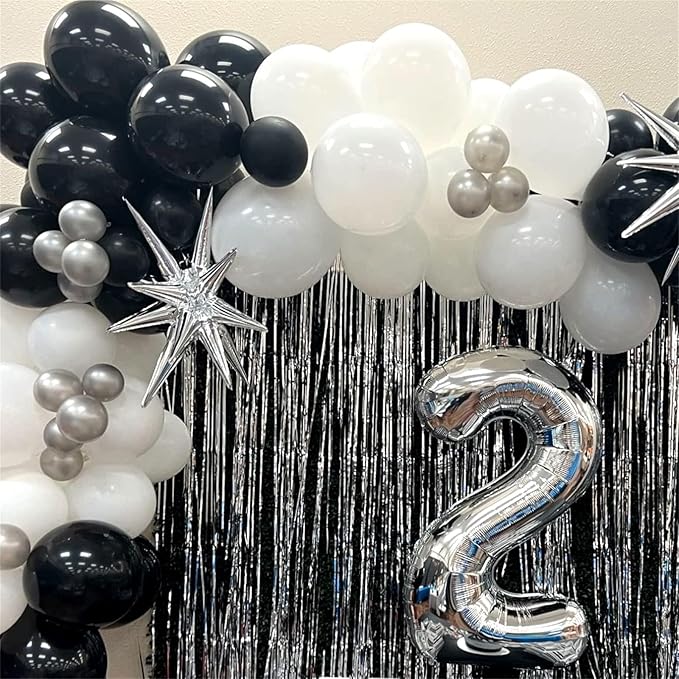 40 Inch Silver Large Numbers Balloons 5, Self Inflating Digit 5 Helium Balloons for 5th Girls Boys, Foil Mylar Big Number Balloon Set 0-9 for Women Men Birthday Party Anniversary Supplies Decorations