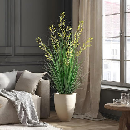 Artificial Plants Artificial Wheat Grass Faux Plants Artificial Grass Plant Fake Green Plants Tall Fake Plants Tall Suitable for Indoor Home Decor Outdoor Porch Terrace Decor（47In 1PCS