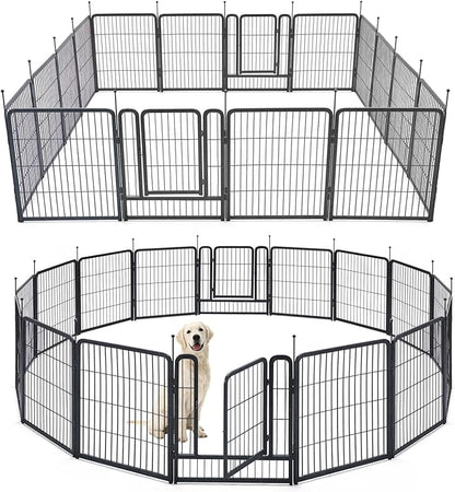 TMEE Dog Playpen, 40" Height 16 Panels Outdoor Dog Fence Pet Play Pen, Puppy Pens for Large/Medium/Small Dogs, Ideal for RV, Camping, Yard, Indoor