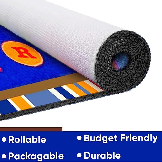 ABC Dots School Rug, 7'6" x 12' Rectangle, Multicolored, Educational Classroom Rug, Kids Learning Play Mat | Area Rug for Bedroom or Playroom