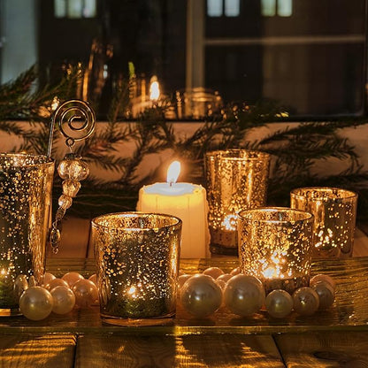 12 Pack Glass Candle Jars-10oz Golden Empty Candle Jars with Bamboo Lids, Bulk Candle Jars for Gold Wedding Centerpieces for Table Decorations, Gold Party Bridal Shower Decorations