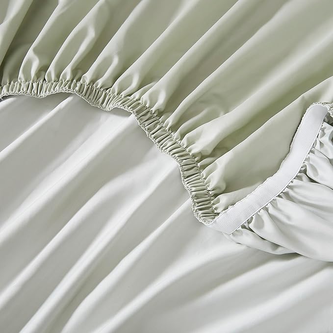 Linen Closet Luxury Cotton 1200 Thread Count Hotel Luxury 4-Piece Sheet Set, King, Light Green